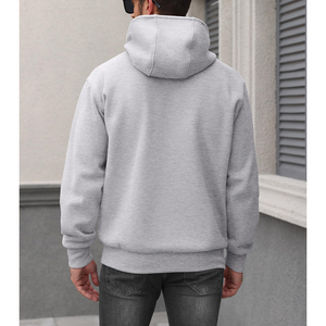 Jersey de lana de calidad premium para hombre, sudadera holgada con capucha para entrenamiento, gimnasio, bolsillos con media cremallera, sudadera teñida Lisa para invierno - Product Image 4