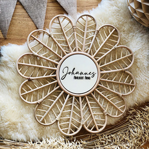 Decorazioni per la camera dei bambini in rattan <span class=keywords><strong>nome</strong></span> cartello appeso a parete personalizzabile nomi del bambino sulla scheda naturale segno - Product Image 2