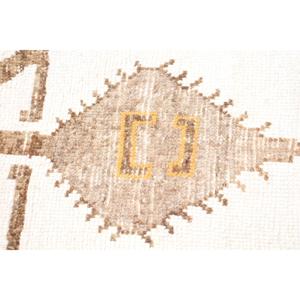 Tapis de 4,1 x 11,4 pieds, tapis turc vintage, tapis Herki à rayures blanches - Product Image 5