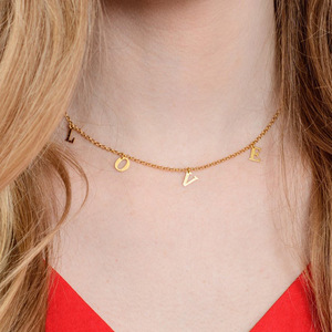 Jeulia Sterling Silver <b>Name</b> Choker Necklace-Trendy Gold Plated <b>Chain</b> with Pearl Accent - Product Image 4