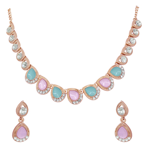 Conjunto de collares de menta de pétalo rosa - Product Image 3