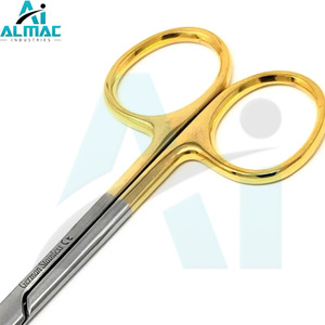 ALMAC Acero inoxidable oro mango Supercut una hoja dentada dos piezas inoxidable Steal Iris Tijeras-recto y curvo - Product Image 6
