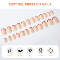Faux ongles courts carrés français AIERFEI, durables, fournisseur de produits de beauté, ongles élégants, conception personnalisée acceptée