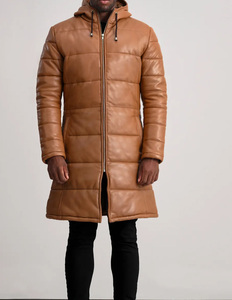 Abrigo Largo de Cuero para Hombre de la Mejor Calidad, Nuevo Diseño, Cómodo, con Cuello Alto, Impermeable, Transpirable, Abrigo de Invierno para Adultos - Product Image 3