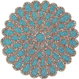 Hot Selling Product Flower Shaped With Sparkles Bead Placemat Indoor Parties <b>Centre</b> <b>Table</b> Decorative Mat for Home Hotels - Product Image 2