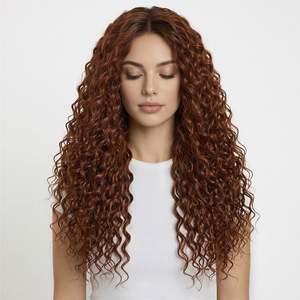 Extensions de cheveux bouclés crépus à clipser de 30 pouces 3B # 30 mèches de cheveux Remy en cuivre moyen - Product Image 2
