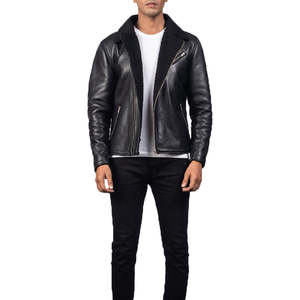 Veste de motard classique pour hommes, coupe ajustée, manteau de moto en faux cuir, vêtements d'extérieur à la mode décontractés - Product Image 4