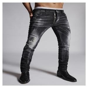 Hot Sale <b>Men's</b> Casual <b>Denim</b> <b>Jogger</b> Pants Fashionable High Waist 100% Cotton Lightweight Latest Decorated Style - Product Image 2