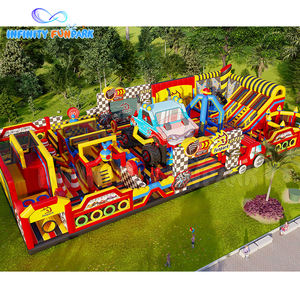 Diseño de tema de <span class=keywords><strong>Karting</strong></span> al aire libre personalizado Área deportiva Parques inflables interactivos Parque de atracciones Parque temático inflable para niños - Product Image 2