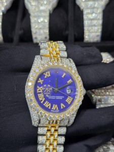 Reloj Mecánico de Lujo con Incrustaciones de Moissanita, Zirconia Cúbica, Estilo Urbano Hip Hop, Joyería Brillante para Regalo de Cumpleaños - Product Image 3