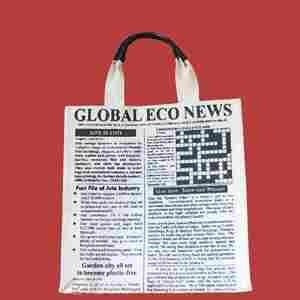 <b>white</b> jute newspaper <b>bag</b> ideal from advertisement brand promotion and campaigns - Product Image 1