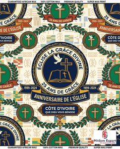 Custom African Wax Print <b>Fabric</b> Manufacturer Church Celebration Anniversary Convention Uniform Textile Supplier - Product Image 1