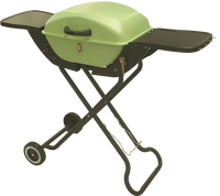 Barbecue à gaz en acier de luxe moderne avec chariot, design pliable et fonction four à pizza pour une utilisation extérieure portable