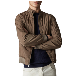 Chaqueta de invierno para hombre de poliéster a prueba de viento de tela Premium sólido en blanco estilo informal ropa de calle chaquetas de bombardero con cremallera de moda - Product Image 6