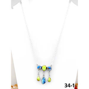 Collier artisanal en turquoise du sud-ouest avec Palomino et Golden Hills, orné d'argent sterling - Product Image 1
