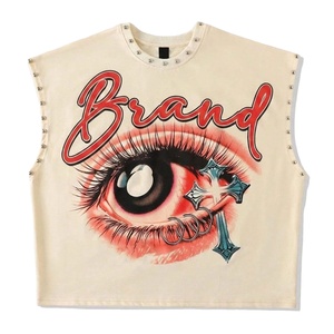 Glory Custom Oversized <b>Rhinestone</b> DTG Graphic Printed Tank <b>Top</b> New Trendy Street Wear Design For Unisex Wear - Product Image 1