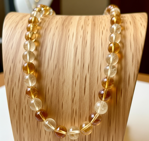 Buy Citrine Necklace for Women 18-Inch Hand Knotted Silver 925 Lock 14K Gold Plated Trendy Fashion Design 925 Silver <b>Beads</b> - Product Image 6