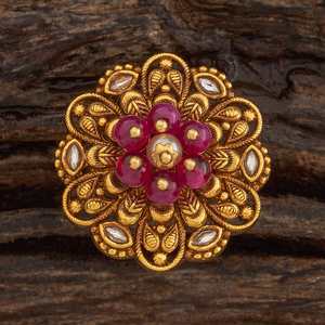 Bague réglable plaquée or antique, tendance, pour garçons, avec incrustation, modèle 185140 - Product Image 1