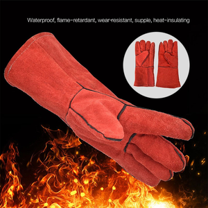 OEM Service Unisex Industrial Safety <b>Working</b> Leather <b>Waterproof</b> Welding Gloves Anti-Cut Function Construction Hand Protection - Product Image 5
