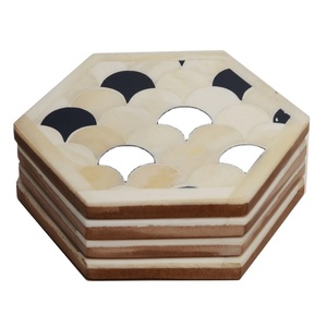 Antique Design Bone Inlay Coffee <b>Coaster</b> <b>Blue</b> White <b>Coasters</b> Luxury Custom Bone Inlay <b>coaster</b> Wholesale Coffee Pads Antique - Product Image 1