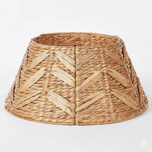 Handwoven Natural Water Hyacinth Christmas <b>Tree</b> <b>Stand</b> Foldable Cone Shape Durable Eco-Friendly Decoration Supplies - Product Image 1