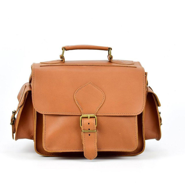 High Quality Genuine Leather Single Shade Camera Bag Professional DSLR Shoulder Bag