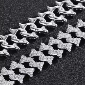 Collar de Cadena Cubana de Moda, Collar de Diamantes de Moissanita de Lujo, Diseñado para los Amantes del Estilo Urbano - Product Image 4