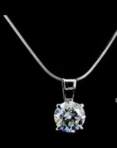 Pendentif solitaire en or blanc 14 carats 1.064 gm fabriqué en Inde bijoux de fête élégants pour femmes accessoire en boîte d'une seule pièce - Product Image 3