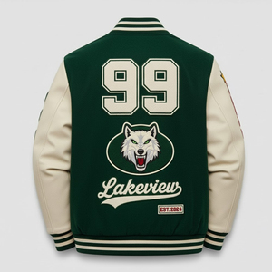 Veste universitaire brodée sur mesure en gros pour hommes, best-seller, logo personnalisé, style vintage, veste universitaire pour hommes - Product Image 2