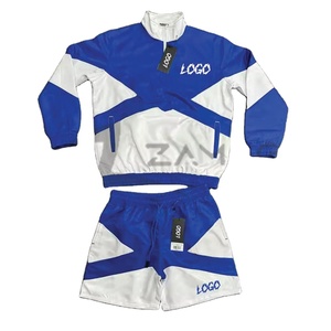 Custom Two Piece Windbreaker Short AND Jacket <b>set</b> Nylon/Polyester Streetwear Windbreaker Short Tracksuit <b>Set</b> For Summer - Product Image 2