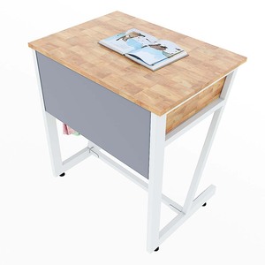 Escritorio de Estudio Individual Moderno VICTOR 02 con Cajón, Patas de Hierro y Madera de Caucho, Requiere Ensamblaje, para Profesores y Aulas-PSD009 - Product Image 2