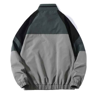 Custom Embroidery Zipper Streetwear Hip Hop Jackets 2025 Contrast Color Stitching Casual Drop Shoulder Baseball Design Winter - Product Image 3