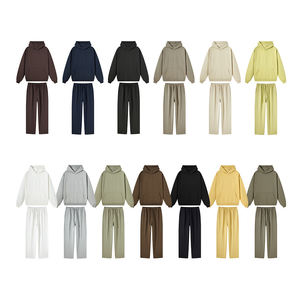 Conjunto de Sudadera con Capucha y Pantalones Deportivos Personalizados con Logotipo, para Hombre, Estilo Americano, Colores Sólidos, Pierna Recta, Tejido, para Invierno Informal, Gran Venta - Product Image 4