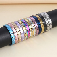 Pulsera Modular de Acero Inoxidable con Eslabones Desmontables de 9mm, Estilo Italiano, para Joyería, Imprimible y Grabable