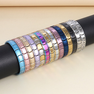 Pulsera Modular de Acero Inoxidable con Eslabones Desmontables de 9mm, Estilo Italiano, para Joyería, Imprimible y Grabable - Product Image 2