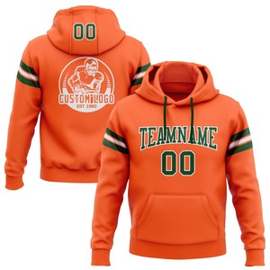 Sudadera con capucha de Jersey de fútbol cosido naranja verde-blanco personalizado - Product Image 1