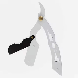 Afeitadora Manual profesional de acero inoxidable, maquinilla de afeitar de seguridad de borde recto, cortador de peluquero, afeitado de Bikini, diseño plegable desechable - Product Image 6