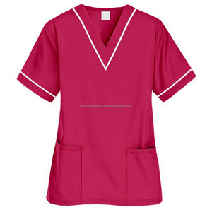 Cuello en V Personalizar OEM Logo Bordado Enfermera Médico Uniforme de enfermería Elástico Hospital Elegante Mujeres Scrub Set - Product Image 2