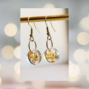 Pendientes coloridos de resina, pendientes de aro grandes gruesos de acrílico sólido para mujer, joyería cuadrada Vintage chapada en oro, caliente - Product Image 3