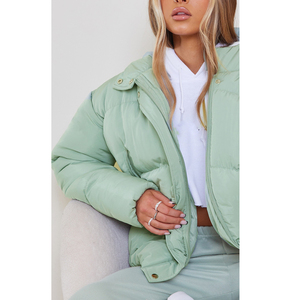 Derniers modèles de manteaux matelassés pour femmes, en tricot tissé, écologiques, respirants, avec poche avant, logo personnalisé et taille plus - Product Image 5