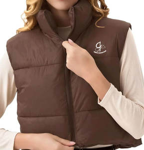 Gilet rembourré à capuche élégant pour l'extérieur Gilet de style décontracté à fermeture éclair et col montant de couleur personnalisée fabriqué au Pakistan - Product Image 1