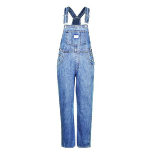 Overol de Mezclilla Lavada de Alta Calidad Hecho a Medida, con Botones en la Parte Delantera, Talla Grande, Transpirable, Ecológico, Invernal, Simple, Hasta la Rodilla, para Mujer - Product Image 5