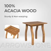 Table d'appoint moderne en bois d'acacia pour l'extérieur, petites bretelles de table d'appoint pour patio, jardin, piscine, entrée, salle à manger, meubles