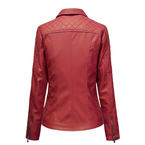 Nouvelle conception 2026 – Blouson d'hiver en cuir véritable pour femme, style motard, respirant avec fermeture éclair intérieure, doublure chaude et poches – Vente en gros OEM - Product Image 6