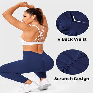 New Style Customized High Gym Leggings Sport Fitness Leggings <b>Back</b> V Shape Lifting Women <b>Tights</b> Yoga Leggings OEM Service - Product Image 5