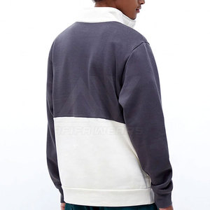 Custom Size Solid 100% Cotton Hooded Half Zipper <b>Top</b> for <b>Men</b> Winter Oversized High Quality - Product Image 5