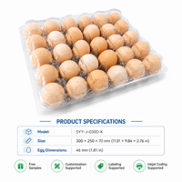 Plateau à œufs en plastique PET transparent, 30 compartiments, qualité alimentaire, avec couvercle et base séparés, compatible Moba/Sanovo universel