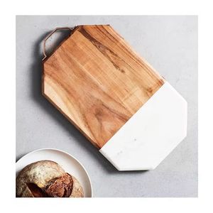 Tabla de cortar de madera de acacia de mármol personalizada, tabla de cortar para charcutería de queso, bloques de corte reversibles - Product Image 5