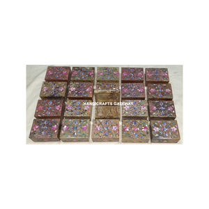 Mother of Pearl Soapstone Jewelry <b>Gift</b> <b>Boxes</b> for Buyers Made in India Top Quality Rectangular Shape <b>Pink</b> and Blue - Product Image 1