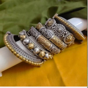 กำไลข้อมือทองเหลืองแบบกว้างพร้อมรายละเอียดเคลือบที่ดีที่สุดสำหรับชุดตะวันตก - Product Image 4